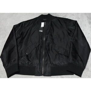 Banana Republic Hydro Resistant Jacket Men's Medium Black Zip MSRP $150!